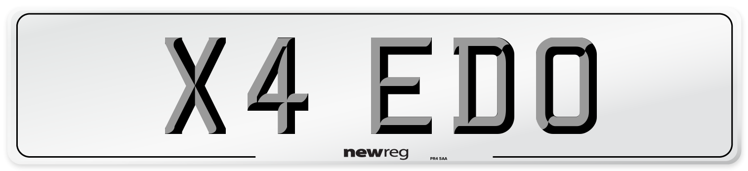 X4 EDO Number Plate from New Reg